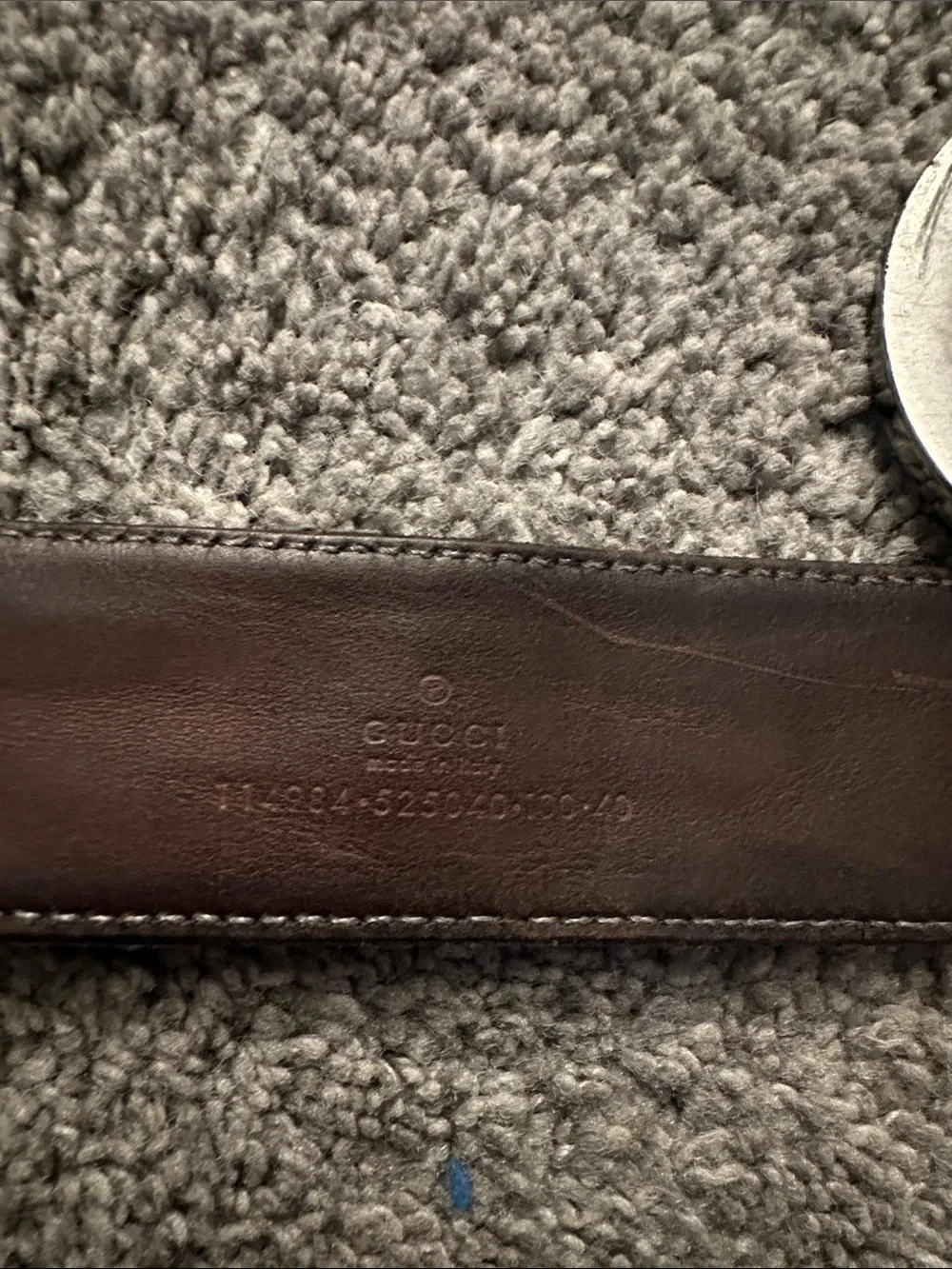 Unisex authentic Gucci belt with Silver Buckle
